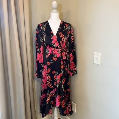 Sofia Jeans Sofia Vergara Faux Wrap Ruffle Floral Dress Women s S 4 6 EUC 
