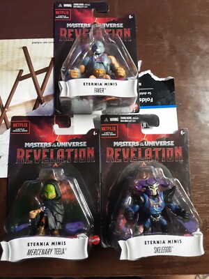 Masters Of The Universe Revelation Eternia Minis Faker+Merc Teela+Skelegod MOTU 