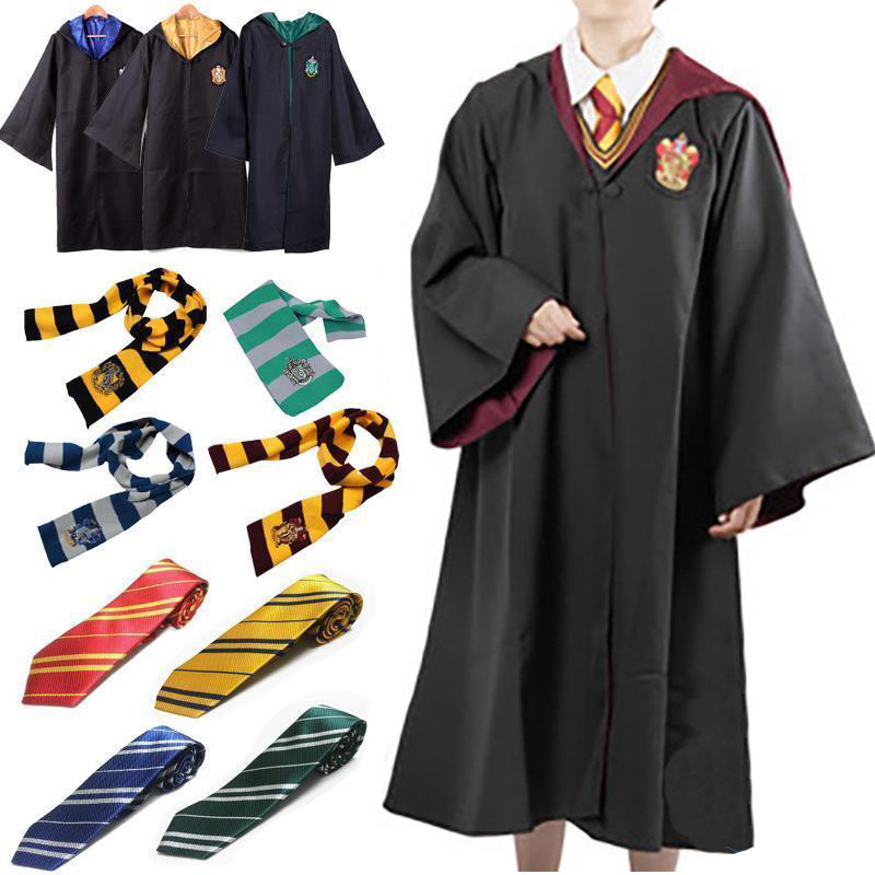 Disfraz Harry Potter túnica abrigo capa corbata Gryffindor Slytherin carnaval
