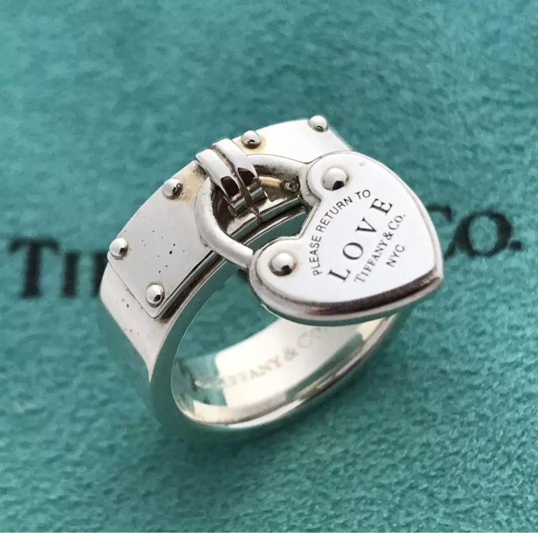 Tiffany&Co.Return To Love Lock Ring Silver US Size 5 Ladies Accessory Collection