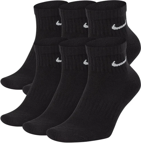 Nike Everyday Cushioned Training Ankle Socks 6 Pairs Men's Black Size S-XL Sport