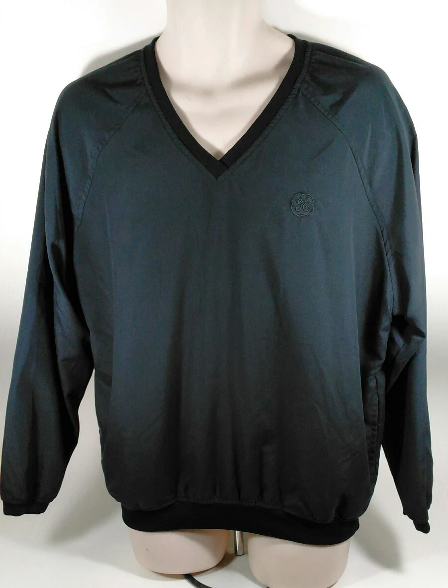 Ashworth Black V Neck Golf Windshirt Large Made in USA eBay