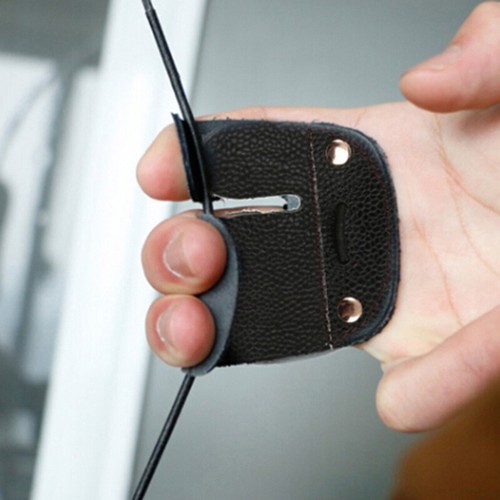 Leather Archery Finger Guard Protection Pad Glove Tab Bow Shooting Protec klP!xh - Picture 6 of 14