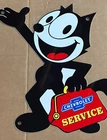 Vintage Style Felix Chevy Service Chevrolet  Die Cut 17” Aluminum Garage Sign