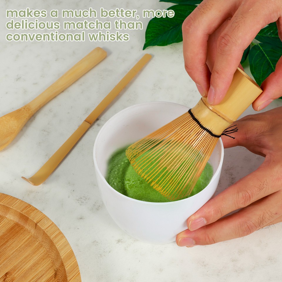 4Pcs Matcha Whisk Set Handmade Matcha Tea Set Natural Tea Spoon tyNjM