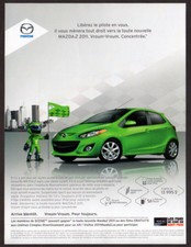 2011 MAZDA 2 Original Print AD Green car photo martian French Canada Vroum-Vroum