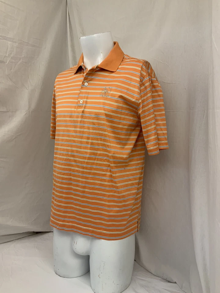 Bob O’Link Bobby Jones Golf Shirt M Orange Stripe Cotton Mint YGI P1-611 - Image 4 of 4