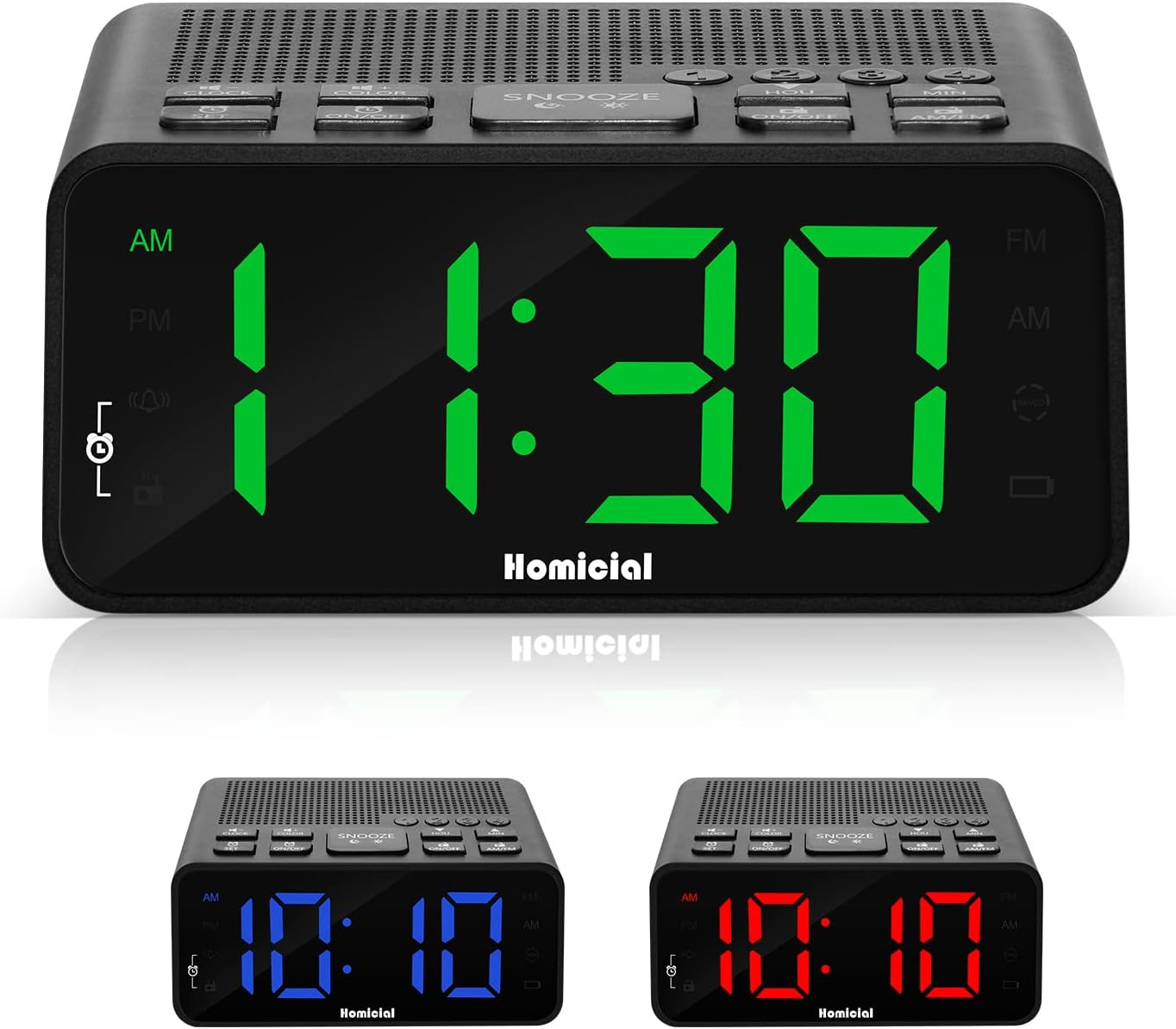 Digital Alarm Clock Radio, Alarm Clocks for Bedrooms with AM/FM Radio, Sleep