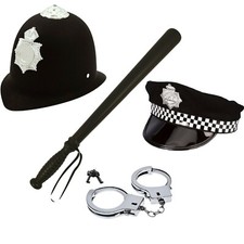 Policeman Plastic Accessory Reusable Set Roald Fancy Dress Costume Kids Boys
