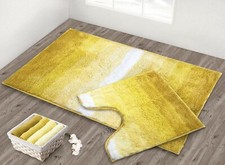 Image of Luxury Super Soft Non Slip Ombre Striped Bath Rug Pedestal Mat Super Absorbent