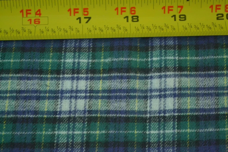 32" Long x 44" Wide, Lighter-Weight Purple & Green Plaid Flannel, M5502 - Image 3 of 4