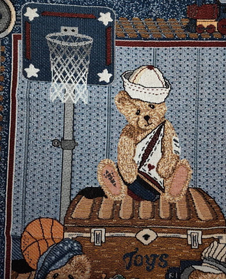 Novo 1996 Priscilla Hillman Urso de Pelúcia Tapeçaria Cobertor Esportivo Afegão 39x50 - Imagem 4 de 4