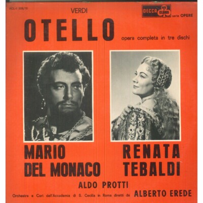 Verdi, Del Monaco, Tebaldi LP Vinile Otello / Ace Of Clubs    ACLI20810 Nuovo
