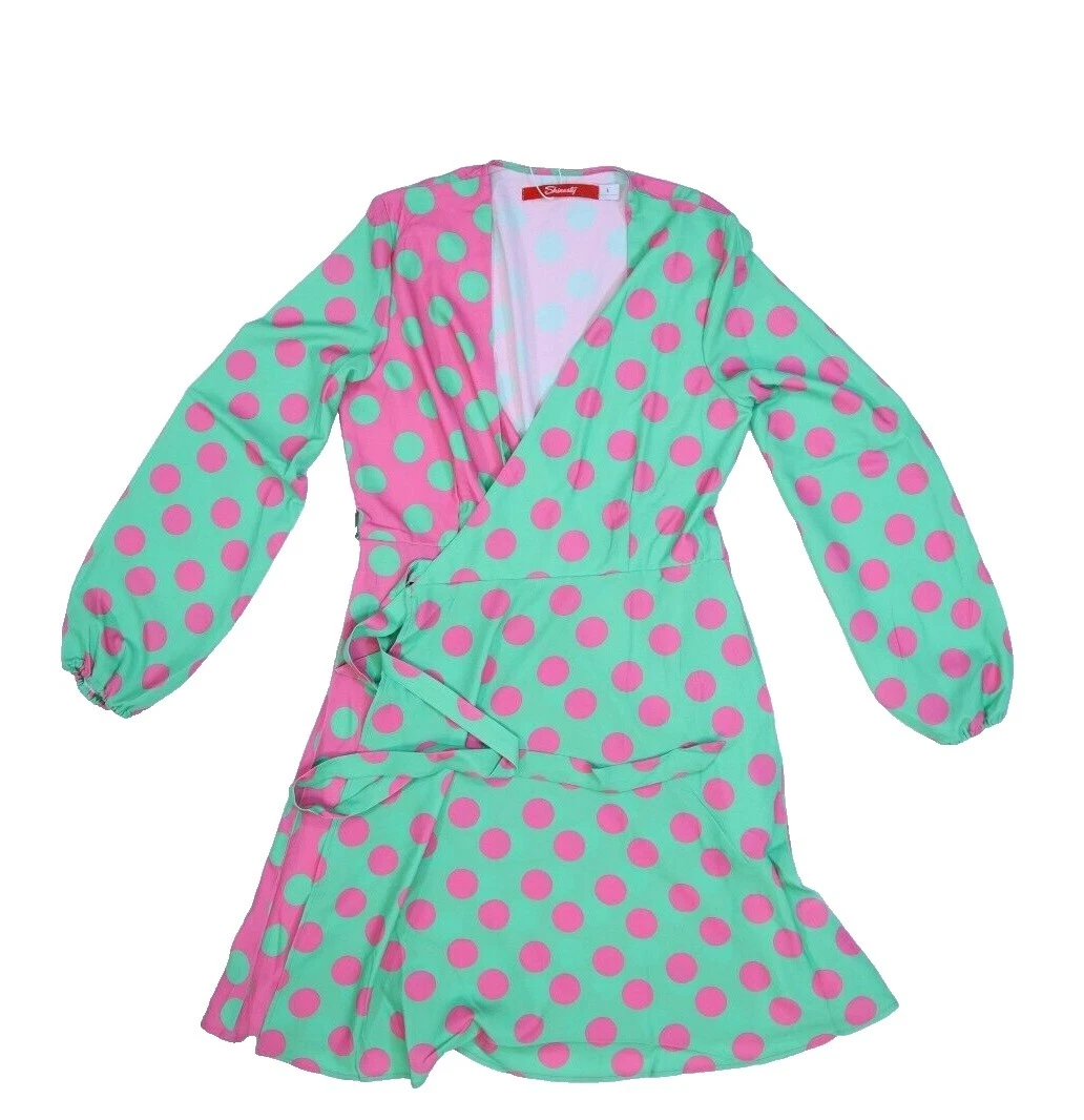 Polka Dot Long Sleeve Casual Wrap Dresses