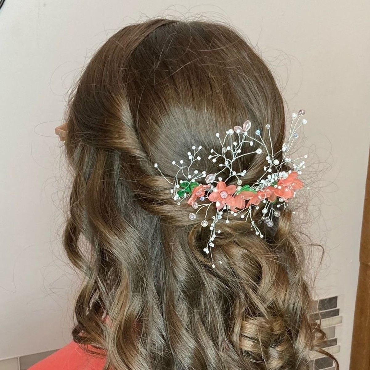 Branching floral bridal hair comb Hair Comb | Wedding Menu | Native Poppy Shop main image 4