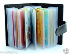 Soft Black RFID Genuine Leather Credit Card Holder Case Wallet For Mens Womens