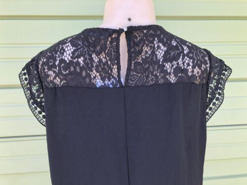 ZARA SHORT DRESS WITH GUIPURE DETAILING SHORT SLEEVE Black Size S 