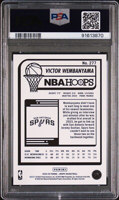 2023 Panini NBA Hoops Victor Wembanyama (RC) Winter Card #277 PSA