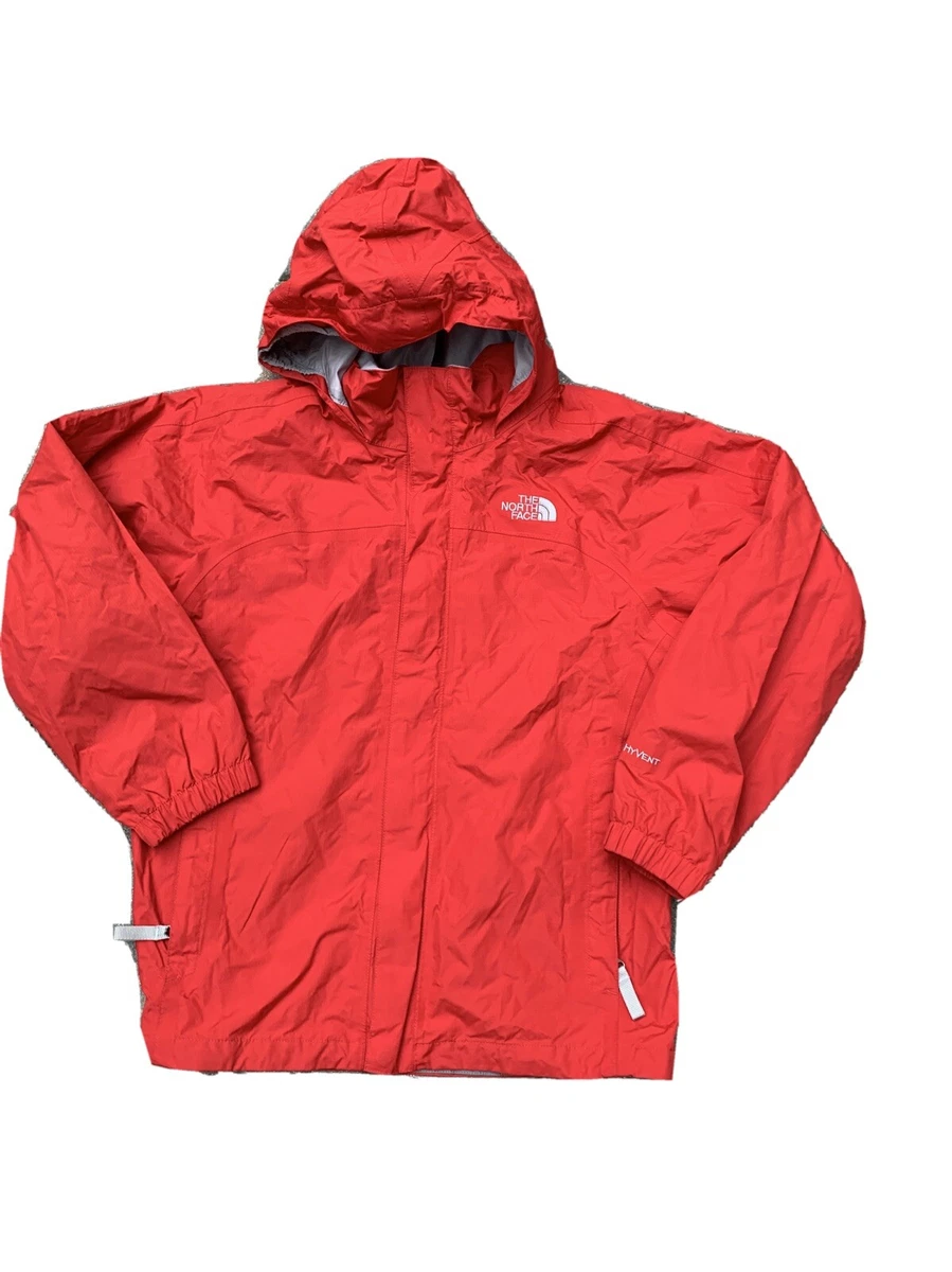 The North Face HyVent Windbreaker Hooded Jacket Red L Boys Unisex Fold up  Hood