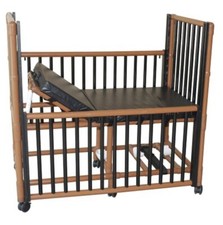 MJM Pediatric Medical Crib Hospital Baby Crib Wood Tone Pedi Crib