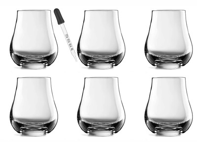6 Spey Urban Whisky Whiskey Tasting Gläser Tumbler 25cl + 1 Pipette mit Skala