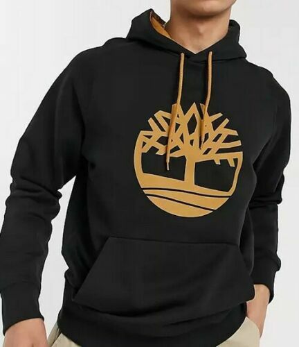 Timberland Small Oyster River Tree Felt Hoodie Pullover Sweatshirt  Black/Wheat | eBay