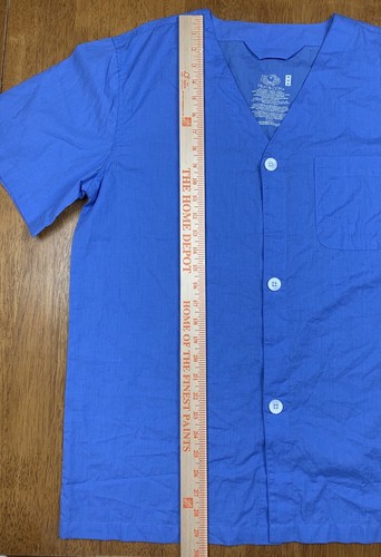 Fruit Of The Loom Men’s Size M Blue Pajama Top Button Up - Picture 6 of 6