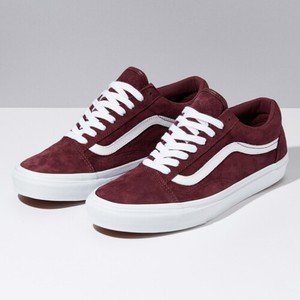 maroon leather vans