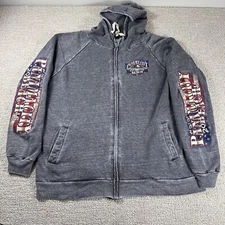 Hot Leathers Panama City Motorcycle Rally 2016 Fleece Jacket Gray Men’s Size XL