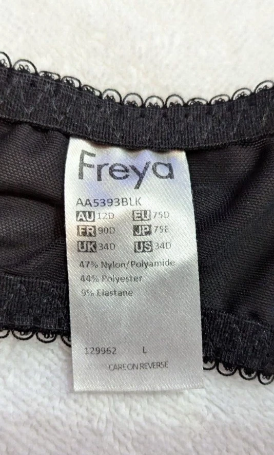 Sujetador Freya talla 34D Starlight soporte lateral con aros forrado negro 129962 1331 Foto 3 de 3