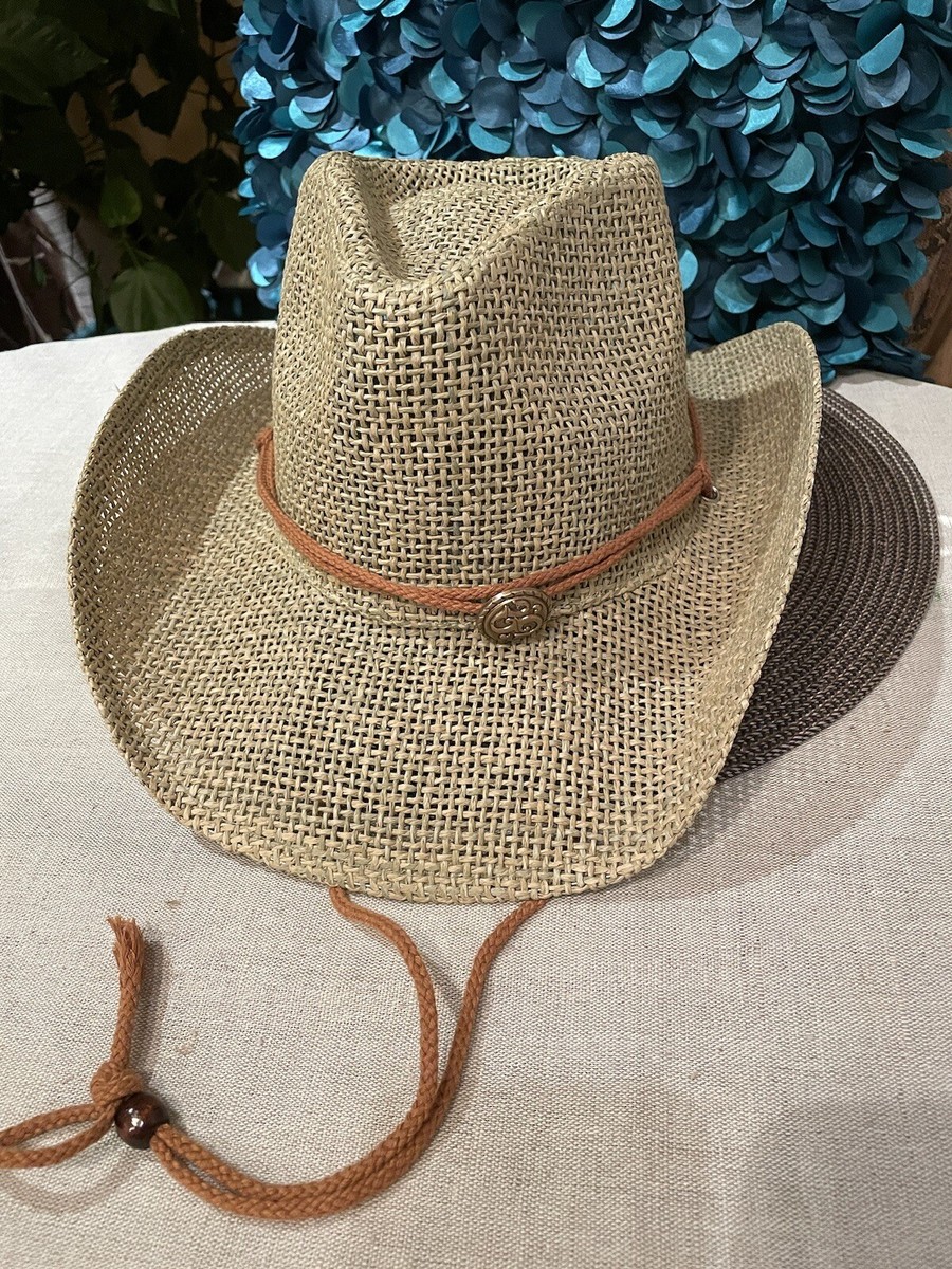 Cowboy Hat Womens Vintage Western Cowgirl Sun Protective Ladies Straw Hat