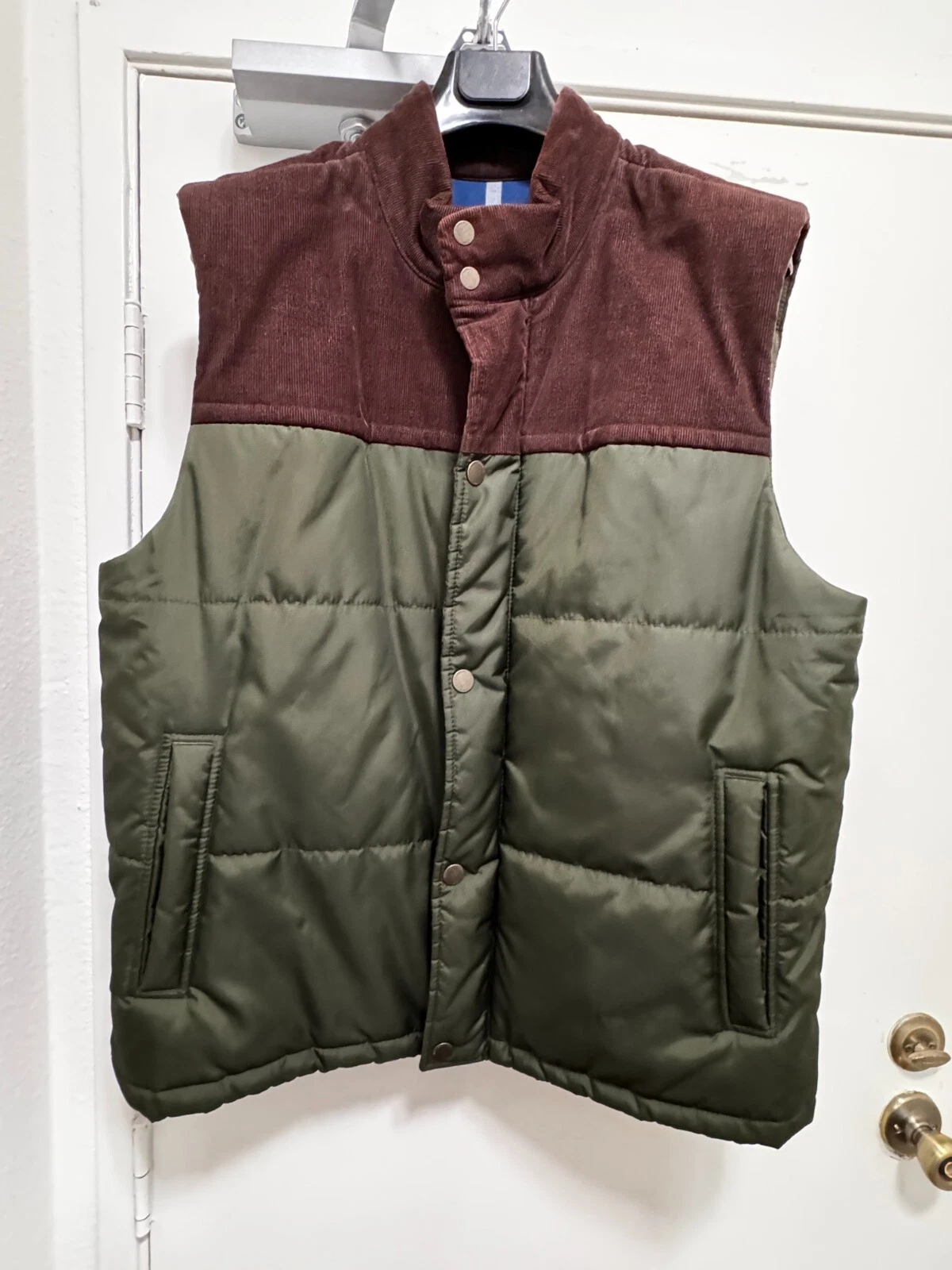 Brooks Brothers Mens Puffer vest with corduroy detail -XL