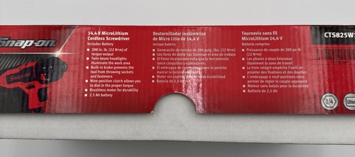 14.4 V 1/4" Hex MicroLithium Cordless Screwdriver (One Battery) (Red) CTS825W1 - Picture 2 of 3