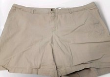ELLOS KHAKI BEIGE CHINO SHORTS PLUS SIZE 24, INSEAM 5.5"