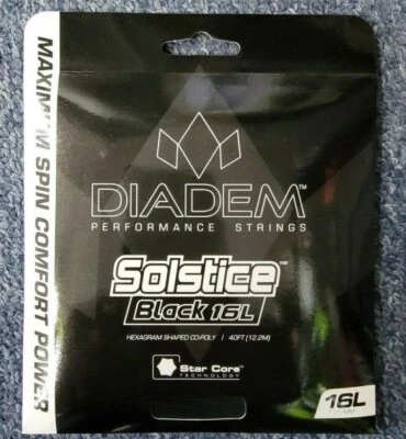 Diadem Solstice Black 16L Gauge 1.25mm Tennis String