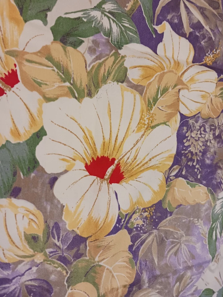 Concord Fabrics Kesslers South Pacific Big Tropical Blue Green Flowers 54x62" - Image 4 of 4