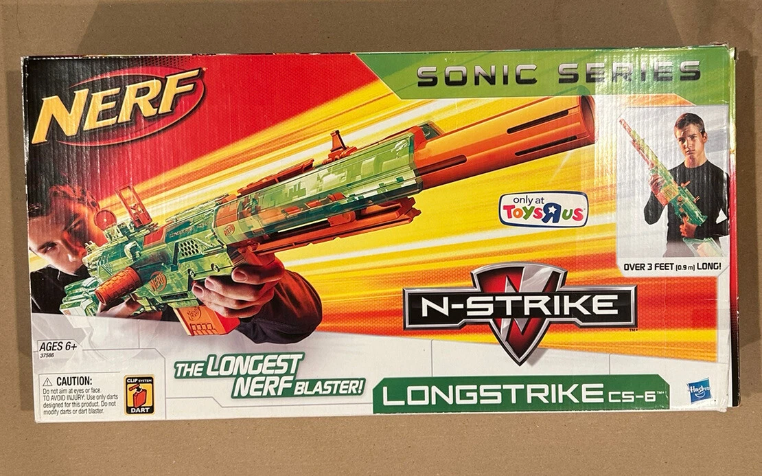 Nerf Longshot CS-6 N-Strike Blue Brand New in Box! Super rare, damaged box.  | eBay