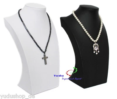 elegante Schmuckbüste Dekobüste edles Design Kunstleder H30