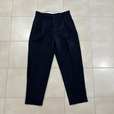 Vintage 90s Dress Pants Made In USA Pleated Mens 32 Navy Blue Chino BRAND NEW