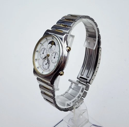 Men's Vintage 1984 MOONPHASE CHRONOGRAPH Watch SEIKO 7A48-7009. In BOX