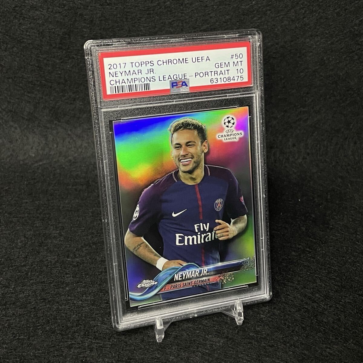 PSA10 Image Variation 2017 Topps Chrome Soccer UEFA Neymar jr. Neymar #50 PSG