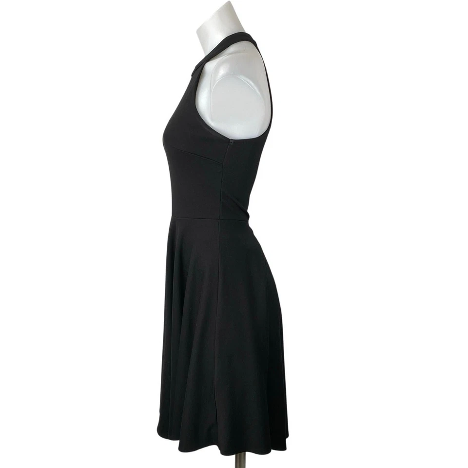Aqua Women's Black Sleeveless Halter Zip Mini A-line Fit & Flare Dress Size S - Image 2 of 4