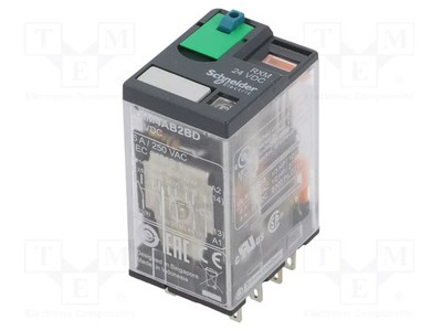 USpule: 24VDC IKontakt max: 6A 4PDT Relais: elektromagnetisch