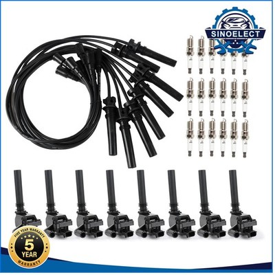 8Pack Ignition Coil & Spark Plug & Wire Set For Dodge Ram 1500 2500 3500 5.7L V8