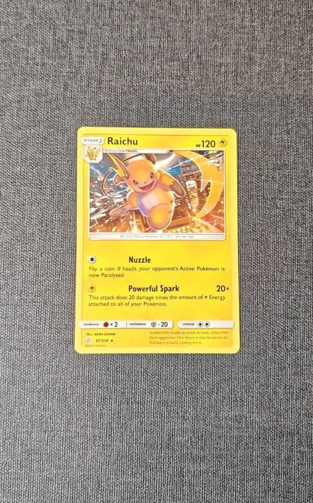 Raichu 67/236 NM Sun & Moon Cosmic Eclipse Pokemon #67 TCG