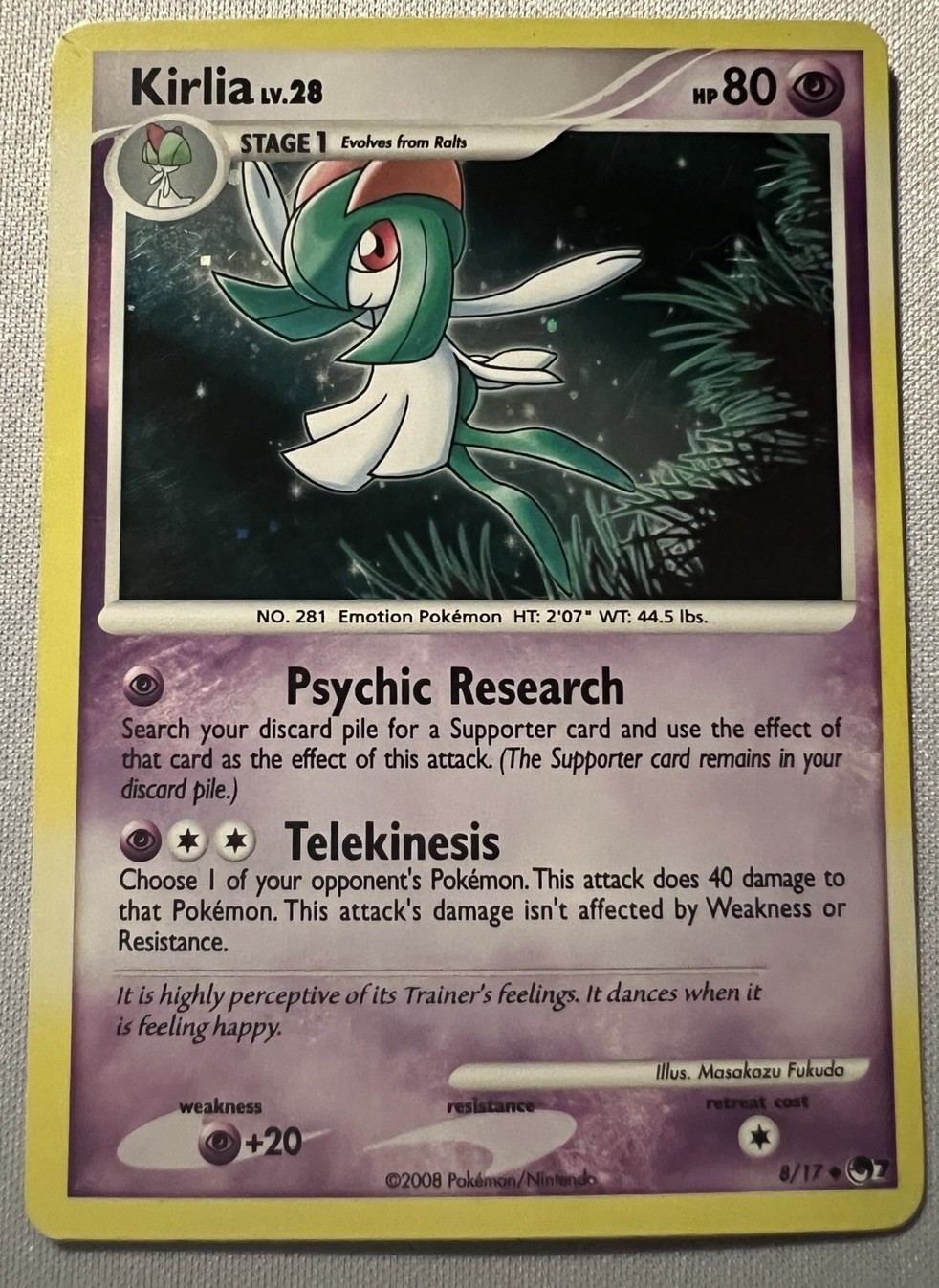 Kirlia 8/17 POP Series 7 Promo Holo Rare Pokemon Card