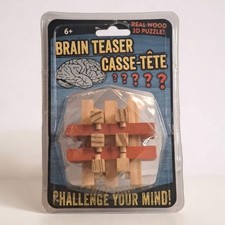 Brain Teaser Casse-tete Real Wood 3-D Puzzle Challenge Your Mind Game Toy Learn