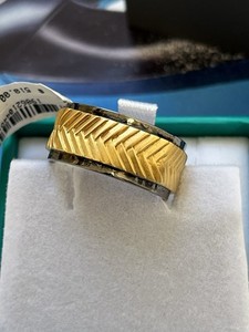 Authentic EFFYSterling Silver & 14K Gold-Plated Black Rhodium Ring Brand Certificate