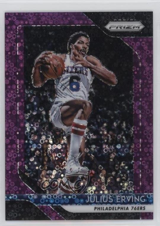 2018-19 Panini Prizm Purple Prizm /75 Julius Erving #95 HOF