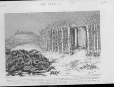 Original Old Antique Print Headless Bodies At Sofa StronghKa Yima 1894 Africa